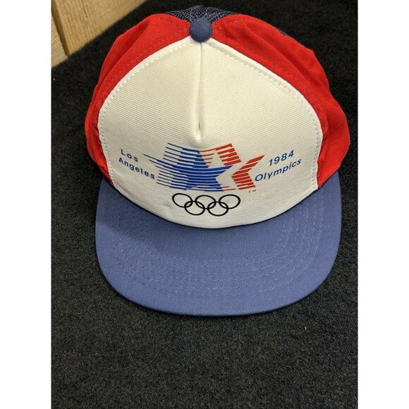 Vintage 1984 Los Angeles Olympics Snapback Mesh Hat/Cap Red White Blue USA - Picture 3 of 11